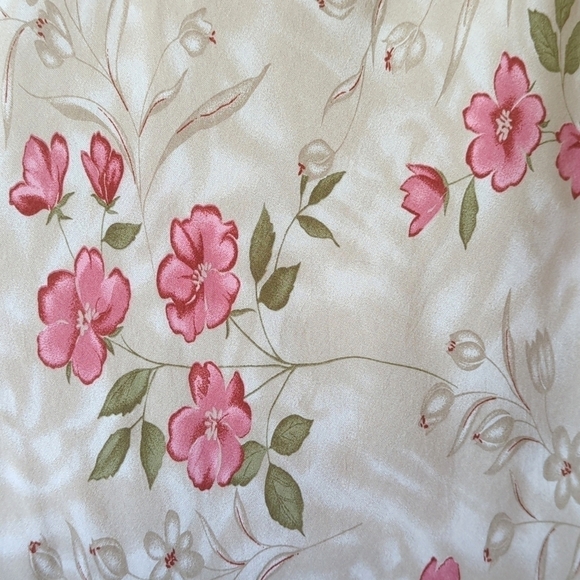 Jodi Michaels Y2K Vintage Floral Sleeveless V-neck Midi Shift Dress Beige 14 - Picture 6 of 11